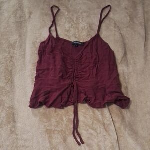 Ambiance Burgundy Ruched Camisole